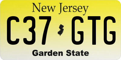 NJ license plate C37GTG