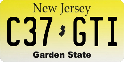 NJ license plate C37GTI