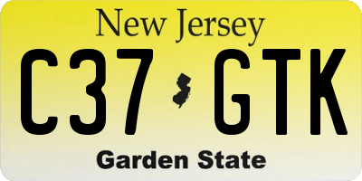 NJ license plate C37GTK