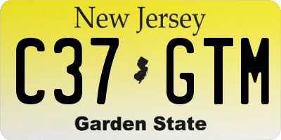 NJ license plate C37GTM