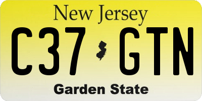 NJ license plate C37GTN