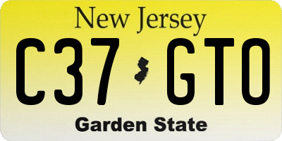 NJ license plate C37GTO