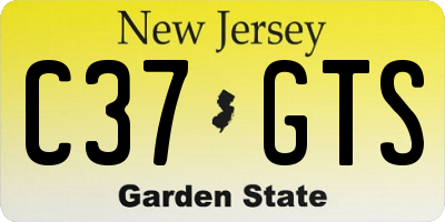 NJ license plate C37GTS