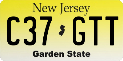 NJ license plate C37GTT