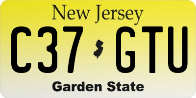 NJ license plate C37GTU