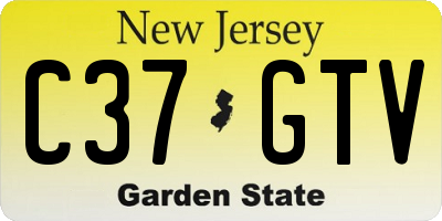 NJ license plate C37GTV