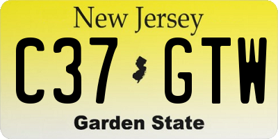 NJ license plate C37GTW