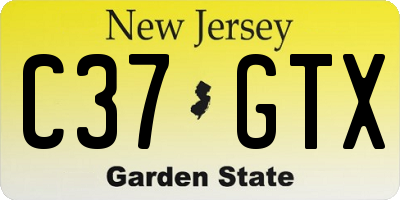 NJ license plate C37GTX