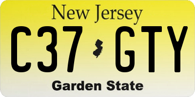 NJ license plate C37GTY