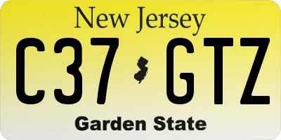 NJ license plate C37GTZ