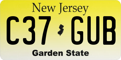 NJ license plate C37GUB