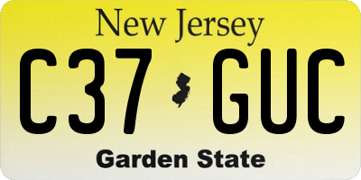 NJ license plate C37GUC