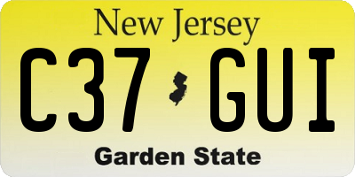NJ license plate C37GUI