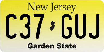 NJ license plate C37GUJ