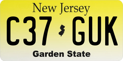 NJ license plate C37GUK