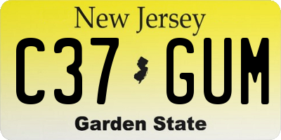NJ license plate C37GUM