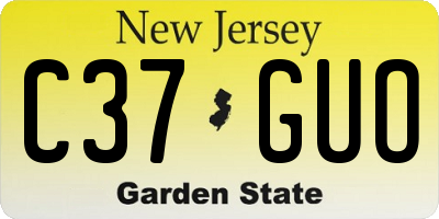 NJ license plate C37GUO