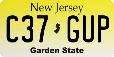 NJ license plate C37GUP