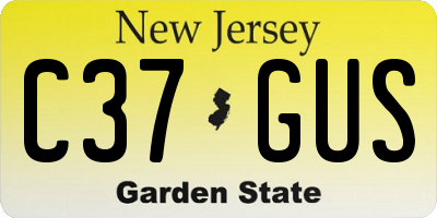 NJ license plate C37GUS
