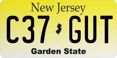 NJ license plate C37GUT