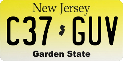 NJ license plate C37GUV