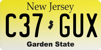 NJ license plate C37GUX