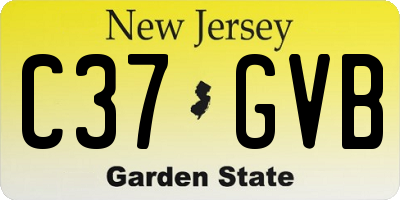 NJ license plate C37GVB