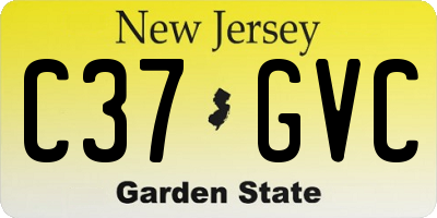 NJ license plate C37GVC