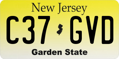 NJ license plate C37GVD