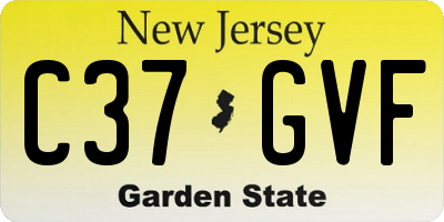 NJ license plate C37GVF