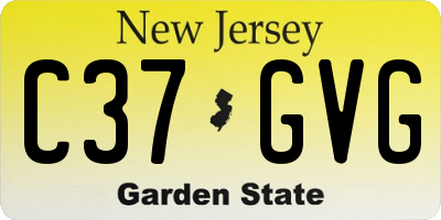 NJ license plate C37GVG