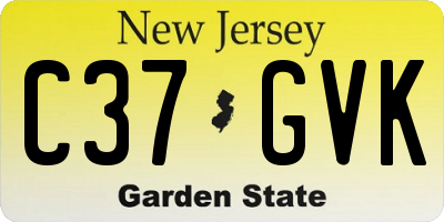 NJ license plate C37GVK