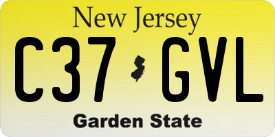 NJ license plate C37GVL