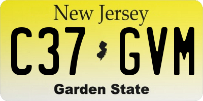 NJ license plate C37GVM