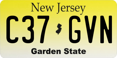 NJ license plate C37GVN