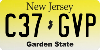 NJ license plate C37GVP