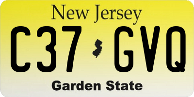 NJ license plate C37GVQ
