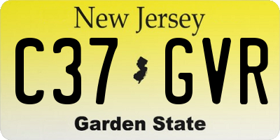 NJ license plate C37GVR
