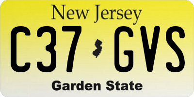NJ license plate C37GVS