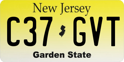 NJ license plate C37GVT