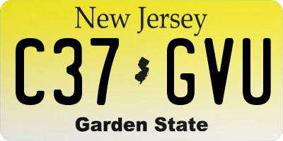 NJ license plate C37GVU