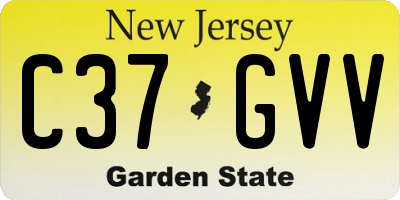 NJ license plate C37GVV