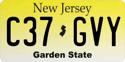 NJ license plate C37GVY