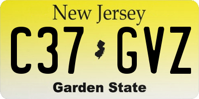 NJ license plate C37GVZ
