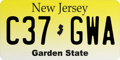 NJ license plate C37GWA