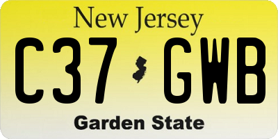 NJ license plate C37GWB