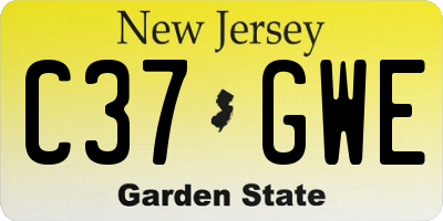 NJ license plate C37GWE