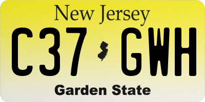 NJ license plate C37GWH