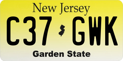 NJ license plate C37GWK