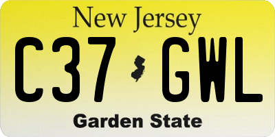 NJ license plate C37GWL